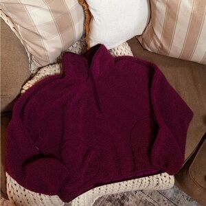 Women's Burgundy Pullover Fleece